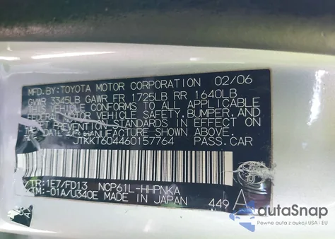 2006 Scion Xa из США, поврежденный, VIN JTKKT604460157764